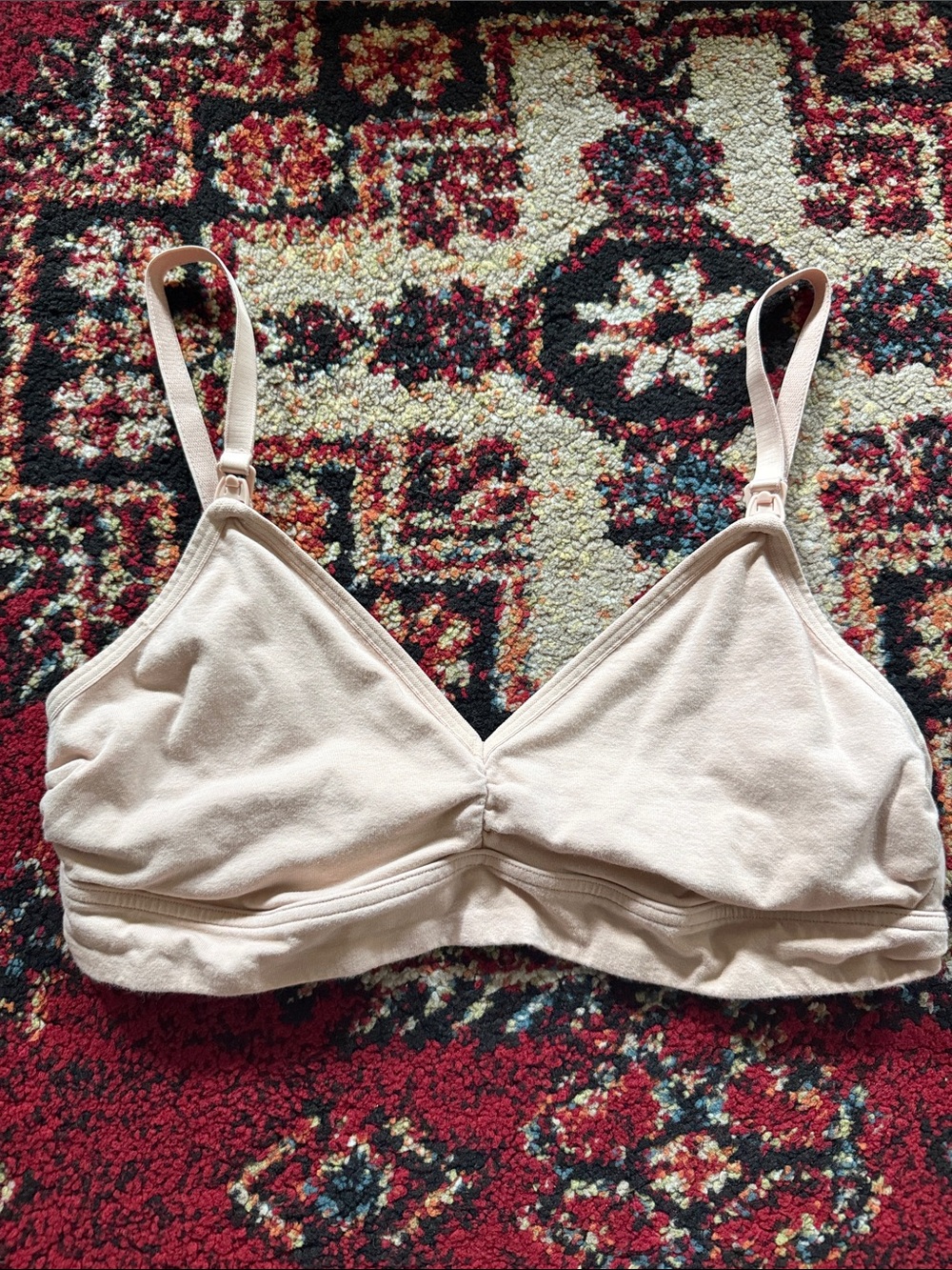Gap Pink Organic Cotton Soft Nursing/Maternity Bralette Large